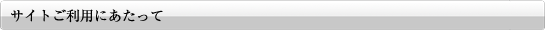 サイトご利用にあたって